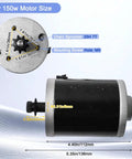 24V 100W Brushed DC Scooter Motor With 9 Tooth Sprocket Kit For Electric Scooters Delivers 2700 RPM And 0.35 Nm Torque Instant Rotation Recovery Snappy Power Smooth Ride Easy Plug And Play Install, 24v motor size diagram