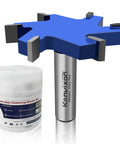 Extra Large Six Flute CNC Spoilboard Surfacing Router Bit With Half Inch Shank Two And Nine Sixteenths Inch Diameter Ten Millimeter Cutting Length Slab Flattening Planer For Woodworking And Milling.