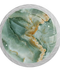 Kick Up Your Decor Game With These Four Sage Green Marble Texture Round Cabinet Knobs Featuring Slick Crystal Glass Finish Sturdy Drawer Pulls For Dressers Kitchen And Nursery Spaces. Close-up of sage green marble texture cabinet knob with crystal glass finish.