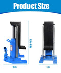 Heavy Duty 2 In 1 Hydraulic Bottle Toe Jack With Savage 10 Ton And 5 Ton Capacity measurement image showing height 16.9in and width 10.2in.
