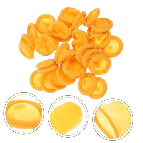 100 Pack Anti Static Latex Finger Covers For Joint Support And Blister Shield heavy duty finger guards in yellow.