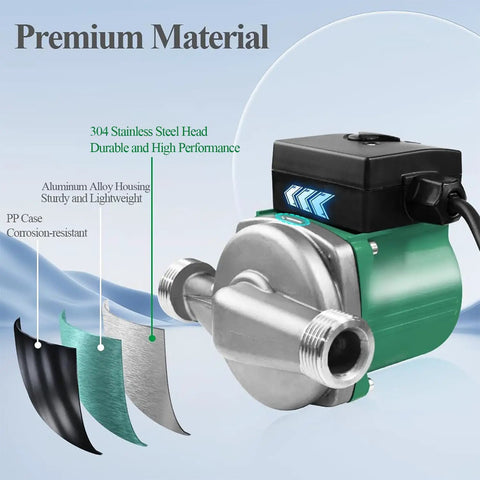 Heavy Duty 304 Stainless Steel Hot Water Recirculating Pump With 1 Inch NPT Threads, showing premium materials and design.