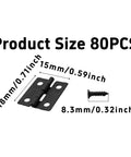 Kick Back And Craft With 80 Pieces Of 18 By 15 Millimeter Mini Hinges Plus 320 Mounting Screws For Wooden Jewelry Box Hardware And 180 Degree Folding Butt Hardware, showing hinge size and screw scale.