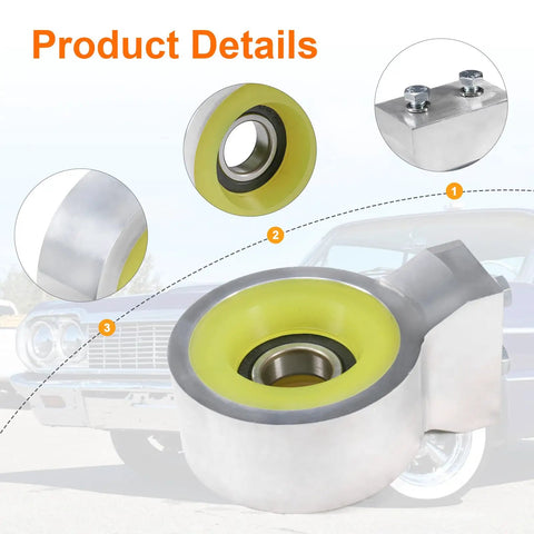 Chevy Impala Driveshaft Carrier Bearing Replacement Kit for 1958 to 1964 and GMC Truck 1963 to 1972 heavy duty aluminum poly