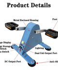 100W Portable Foot Pedal Generator With Hand Crank DC 1 To 35V Emergency Power Supply for Home and Outdoor Use showing detailed parts.