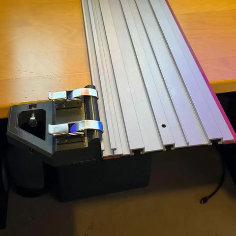 Premium Right Angle Guide Compatible With Milescraft Track Saw Sets Up Perfect Square Cuts Every Time And Fits Track Rail Systems Like A Charm For Serious DIYers, features clamp slots for secure fitting.