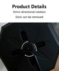 Black dual chamber compost tumbler showing 360-degree tumbling mechanism and removable door