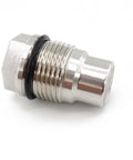Side view: stainless steel diesel fuel rail plug valve M20x1.5 with hex nut and O-ring
