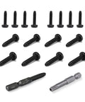 Sixteen Pack Anti Theft Torx Screws Kit For Ford F Series 2015 Through 2023 F150 F250 F350 Raptor Bed Load Hook Reinforcement Panel Replacement FL3Z 9928408 AB Includes One Torx T30 Bit And One M6 1.0 Tap Tool With One Quarter Inch Hex Shank