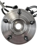 Top view of four piece wheel hub and bearing assembly kit for front and rear axles left and right sides, part BHA53795