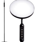 Lit 24W LED Daylight Floor Lamp Free Standing Uplight Torchiere For Living Room Or Bedroom With 3 Dimmable Modes Black Finish