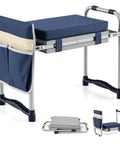 Two In One Garden Kneeler And Seat Grab And Go Foldable with extra wide EVA kneeling pad, detachable tool pouch, heavy duty steel frame.