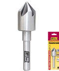 Front view of Ivy Classic 3/8 in M2 HSS countersink bit, 5-flute, 82° point