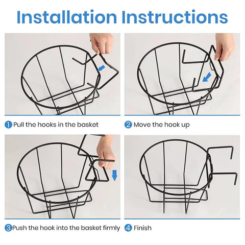 Installation instructions for Three Pack 10 Inch Railing Planters For Balcony Or Porch Hanging Baskets Outdoor Indoor Flower