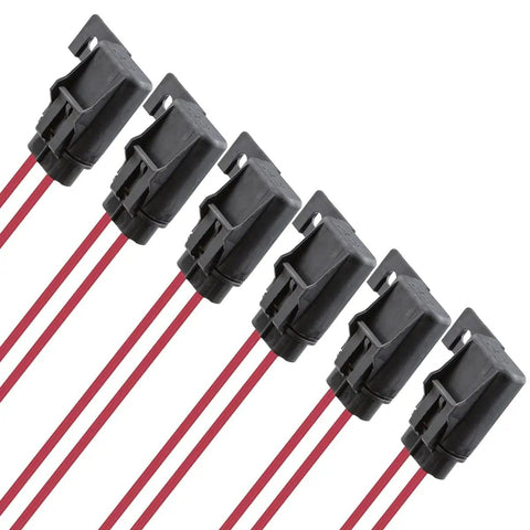 Six Pack Inline Fuse Holders 30 Amp Waterproof Blade Fuse Holder With Cover front view