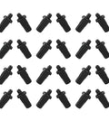 Heavy Duty Black Cabinet Door Repair Pins 24 Pack Abs Plastic Spring Loaded Dampers for kitchen upgrades, each one inch.