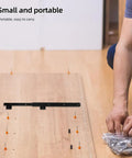 Heavy Duty Keyboard Tray Slide Rail For Computer Desk Runs Slick As Butter With Premium Glide Track Drawer Guide For Daily Typing And Solid Home Office Setup on a wooden surface with screws.