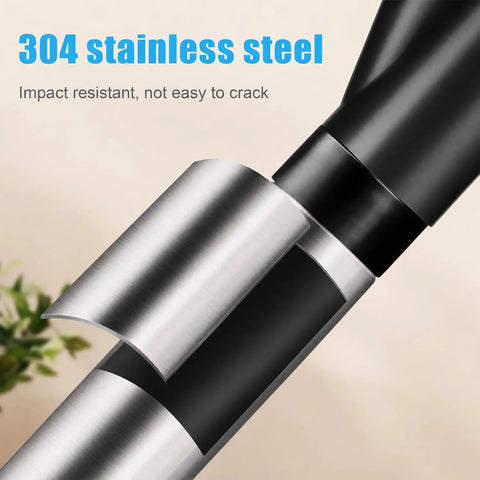 Close-up of Heavy Duty Air Drain Blaster With Real Time Barometer And Storage Bag, High Pressure Toilet Plunger featuring 304 stainless steel head.