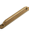 Antique Brass Zinc Alloy Cabinet Handle With Backplate 7.56 Inch Center To Center 192mm, angled view showing design and craftsmanship.