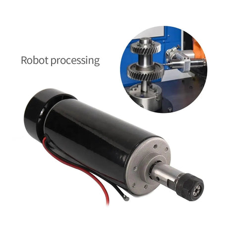 Beefy CNC Spindle Kit 0.3kW 0.5kW with power supply, showing close-up of spindle motor and gear assembly, air or water cooled