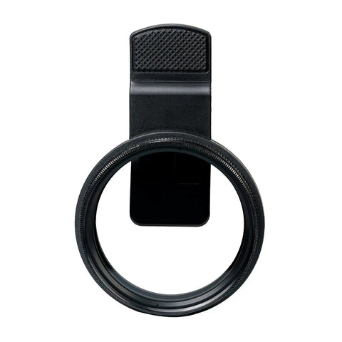 52mm CPL Filter For Phone And DSLR Cameras, Pro Grade Circular Polarizer With Universal Clip, front view of lens attachment