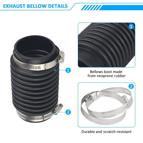 Exhaust Bellows Boot For Alpha Gen 1 And 2 And Bravo 1 2 3 Outdrives Replacement Marine Exhaust Hose with clamps