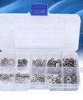 Lock Washers Assortment Kit With 5 Sizes M1.6 M2 M2.5 M3 M4 For Screws And Bolts, Anti Loosening, Leak Prevention, Surface Protection, Beefed Up Clamp Distribution, Heavy Duty Metal Washer Set For Tools And Hardware in plastic organizer case