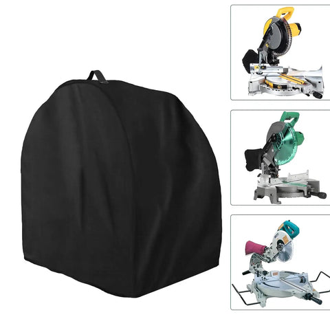 Heavy Duty Miter Saw Cover Waterproof Dust Shield Top Shelf Shop Bag protects tools from dust and moisture with secure drawstring.