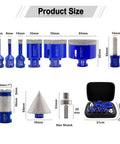 Diamond Drill Core Bit Hole Saw Kit With Hollow EVA Guide Jig For Drilling Porcelain Tile Marble Ceramic Includes various bit sizes