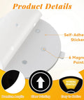 Six Color Coded 6 Inch Black Round Door Sign showing self-adhesive sticker and magnetic points for workspace privacy