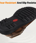 Replacement Rubber Full Outsole For Leather Shoes Non Slip Wear Resistant Black 1 Pair installed on leather shoe view.