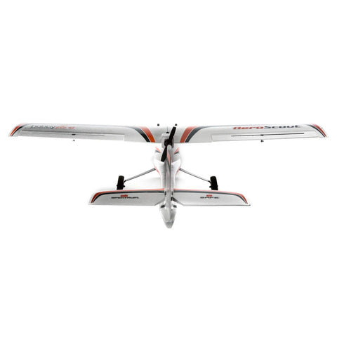 Front view of RC Airplane AeroScout S 2 1.1m RTF Basic With Safe Technology For Beginners And Pros, showcasing wing structure.
