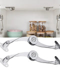 2 Pack Heavy Duty Soft Close Lid Hinges For Chest And Cabinet Doors, Zinc Alloy Folding Cabinet Stays, Installed in Kitchen Cabinet