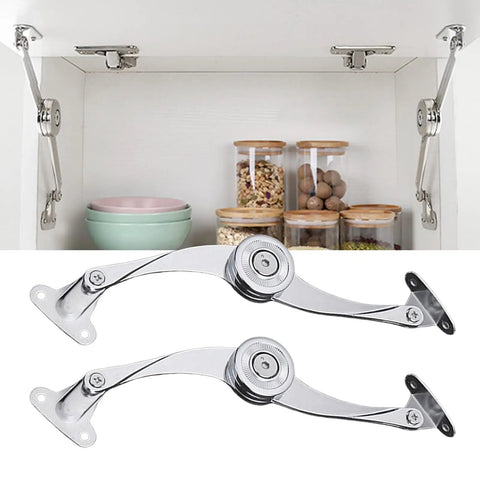 2 Pack Heavy Duty Soft Close Lid Hinges For Chest And Cabinet Doors, Zinc Alloy Folding Cabinet Stays, Installed in Kitchen Cabinet