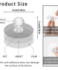 4 Pack Clear Acrylic Diamond Cabinet Knob Pulls No Drill Self Adhesive Stick On Handles For Kitchen Cupboards Wardrobe Dresser Furniture Doors Crystal Clear Crystal Look, 2.36 in size