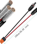 Heavy Duty Xt60i Solar Cable For Portable Power Stations 12 Awg 5 Ft Dc Extension Wire With Anti Spark Connectors and dual layer visible.