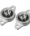 KFL001 12mm Zinc Alloy Self Aligning Pillow Block Flange Bearing Two Pack shown with mounting holes