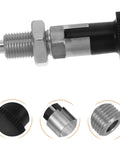 Heavy Duty Stainless Steel Self Locking Spring Plunger Pin With Kickass Safety Latch And Slick Indexing Action For Demanding Industrial Jobs Gearbox And Rigging close-up showing the threaded body and push button.