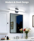 24 Inch Black Vanity Light For Bathroom Mirror LED Wall Bar Fixture 14W 1250LM Cool White 6000K illuminating modern bathroom
