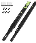 Soft Close Drawer Slides 22 Inch Full Extension Two Pairs Built Tough Heavy Duty 200 Lb Load Quiet Hydraulic Dampers Black Finish For Kitchen Cabinets And Dressers, with screws