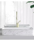 USZWBY Vessel Sinks Nordic Light Luxury Modern Above-Ground Basin Household Wash Single Bathroom Balcony Ceramic Bathroom Bowl Sink with marble design.