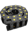 Heavy Duty Linkable Nestable Plastic Cable Drag Chain 25x57mm Internal Size 0.98x2.24 Inches R55 Bend Radius coiled view