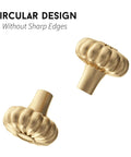 Six Pack Gold Dresser Knobs For Drawers And Cabinets Hardware Pulls In Brushed Brass Vintage Luxury Finish, pumpkin style design