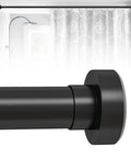 Heavy Duty Adjustable Tension Shower Curtain Rod 18 to 49 Inches No Drill No Slip Easy Install Matte Black Finish