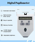 Optical Digital Pupilometer With Memory Function LCD Display IPD Meter For Eyeglasses Fitting Pro Grade Precision Diopter Compensation Pupil Distance Measurement Device Dope Refraction Tool, front view