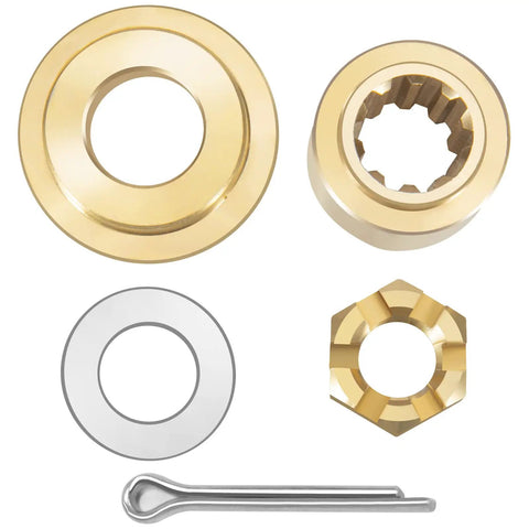 Propeller Installation Hardware Kit For Yamaha 25-30HP Outboards, Includes Thrust Washer, Spacer, Washers, Nut, And Cotter Pin