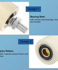 Close-up design details of 2 Sets Gate Roller Guide For Sliding Gates With Nylon Bearings, Heavy Duty 4 Inch Wheel, Beige