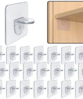 Built Tough 20 Pack Plastic Shelf Support Pegs Featuring Reliable Self Adhesive Mounting Pins For Kitchen Cabinets Closet Dividers And Bookshelf Organizers That Hold Your Stuff Solid As A Rock displayed on a wooden shelf.