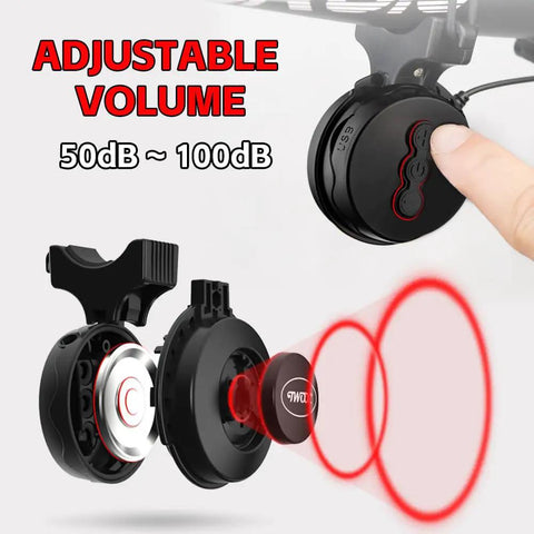 Electric Bike Horn 120 Decibels With Four Sound Modes Rechargeable Battery Waterproof Bicycle Bell Adjustable Volume For Kids Teens And Adults Mountain And City Bikes A Loud Safe Ride Accessory