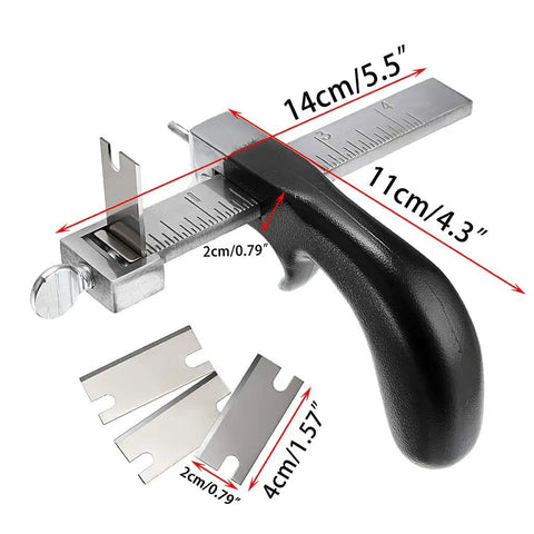 Leather Strap Cutter With Aluminum Handle And Stainless Steel Gauge Ruler, 4 Inch Scale Leather Craft Tool for DIY crafts